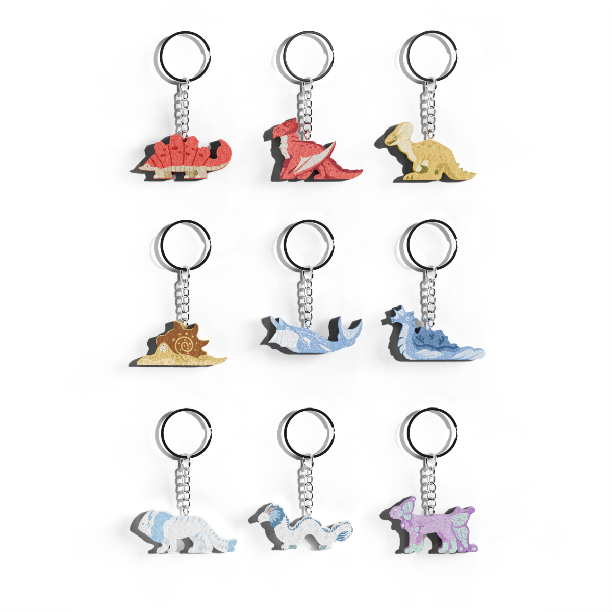 🎁 9-piece Wondrous Creatures Meeple Keychain Set (100% off)