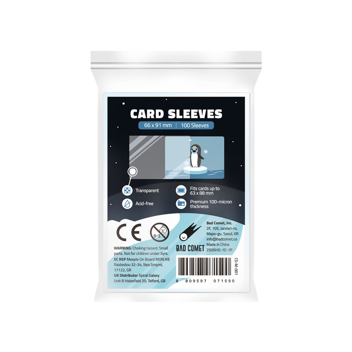 100 micron card sleeves 100 Standard Card Sleeves – Bad Comet Games